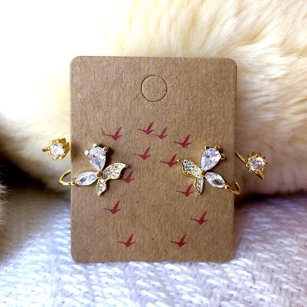 Zircon Butterfly 925 silver stud earrings